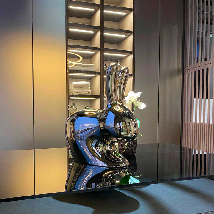 Rabbit Chair Baby Metal Finish Black Pearl design Stefano Giovannoni