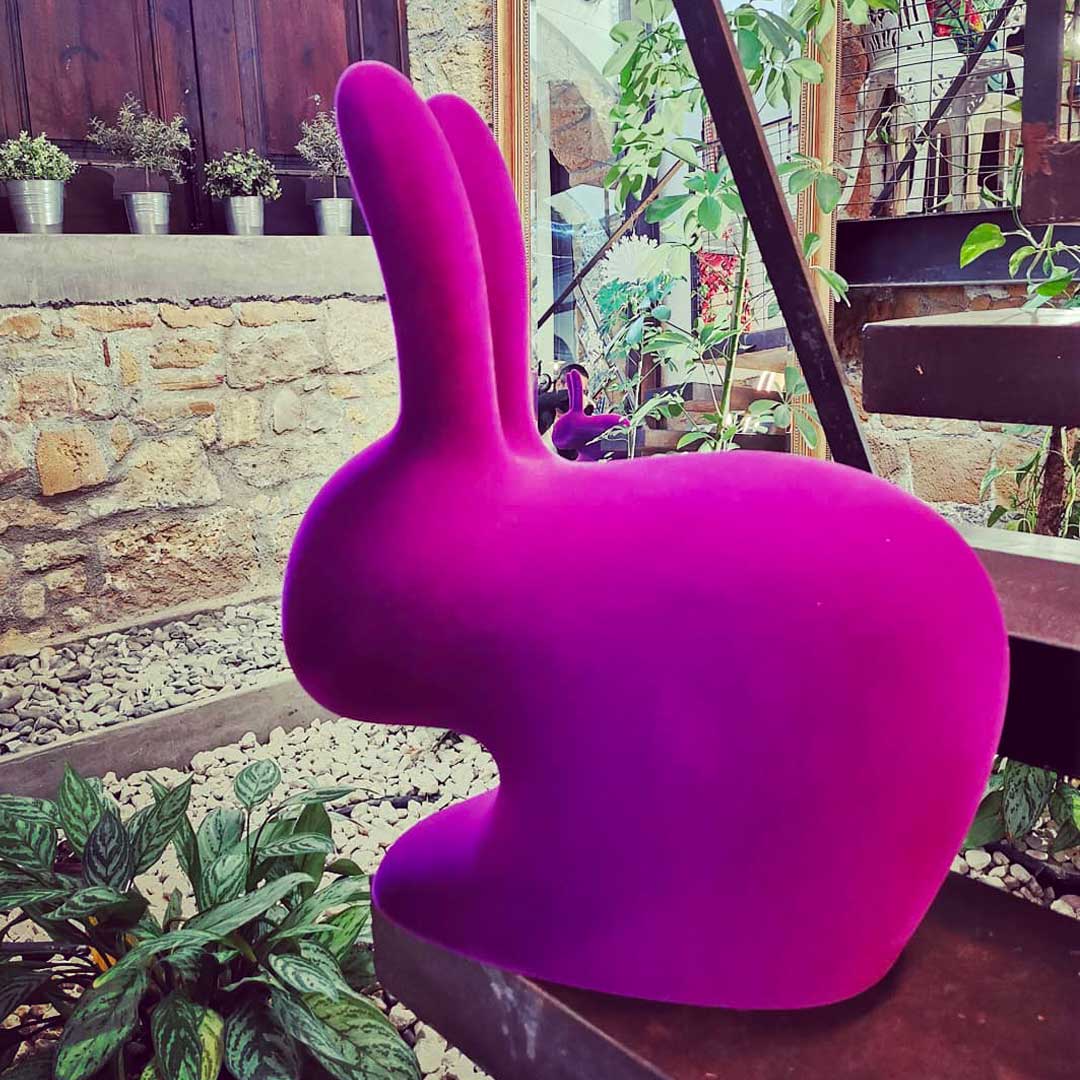 Rabbit Chair Velvet Finish by Qeeboo