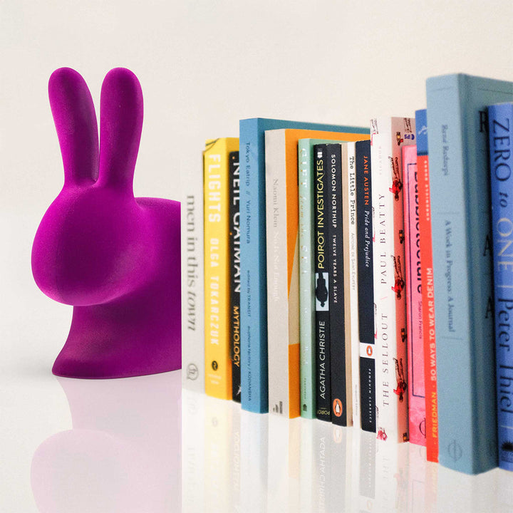 Rabbit XS Bookend Velvet Finish by Qeeboo