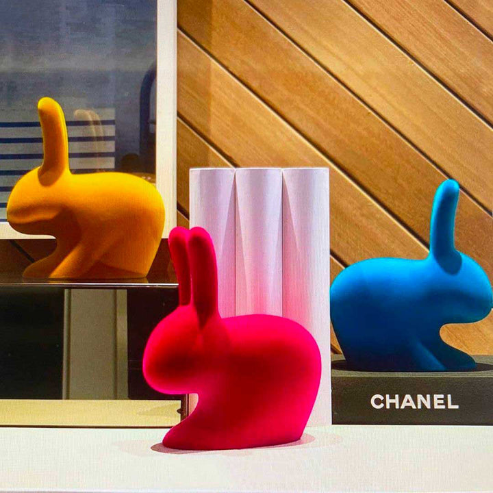 Rabbit XS Bookend Velvet Finish by Qeeboo