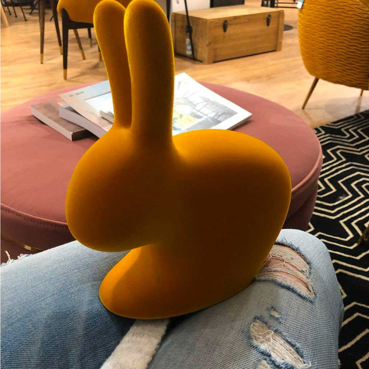 Rabbit XS Bookend Velvet Finish by Qeeboo