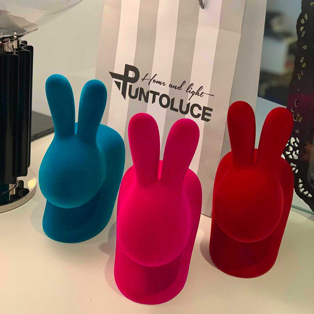 Rabbit XS Bookend Velvet Finish by Qeeboo