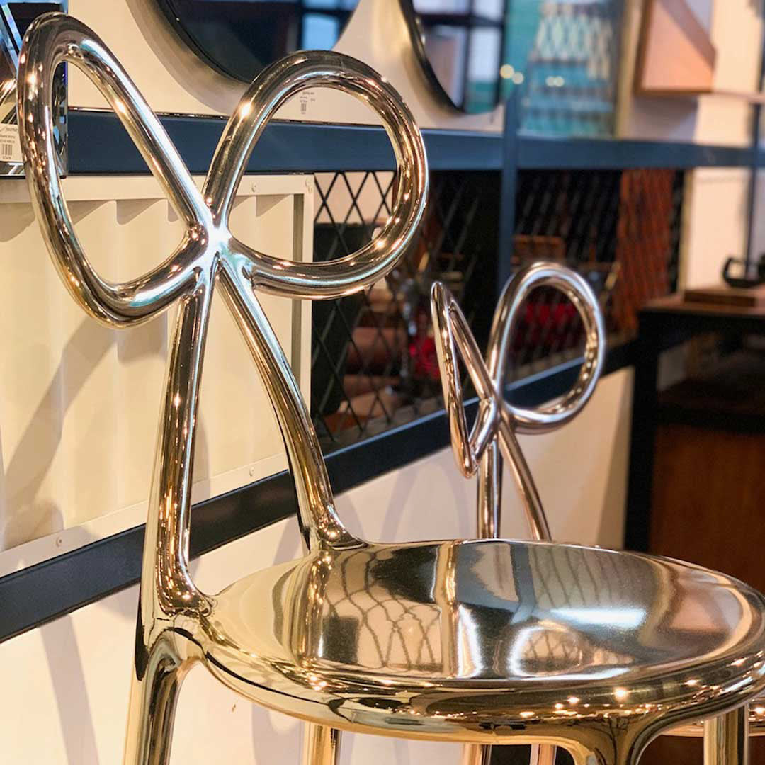 Ribbon Chair Metal Finish - Set of 2 pieces