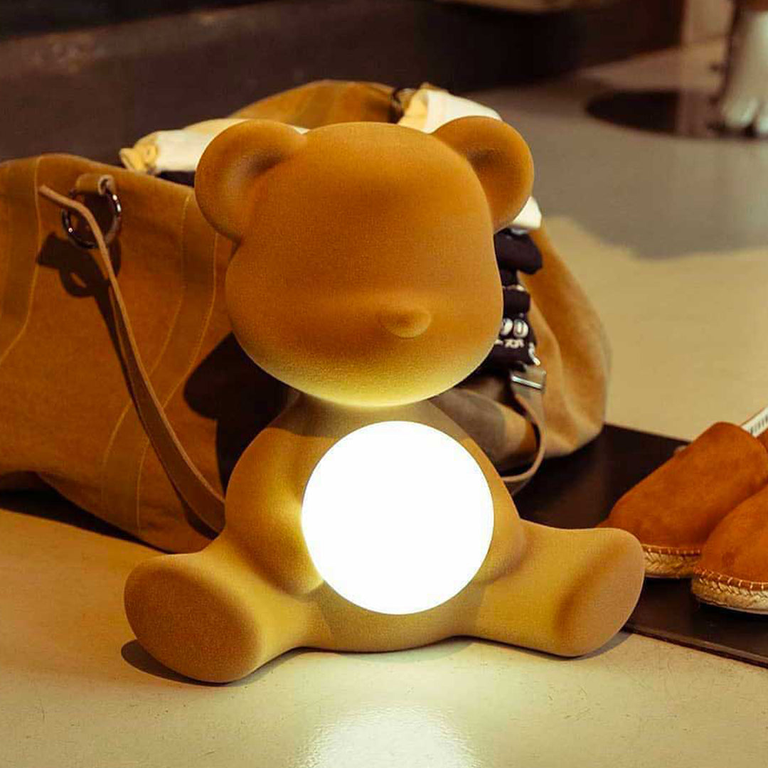 Teddy Girl Lamp Velvet Finish with Rechargeable Led