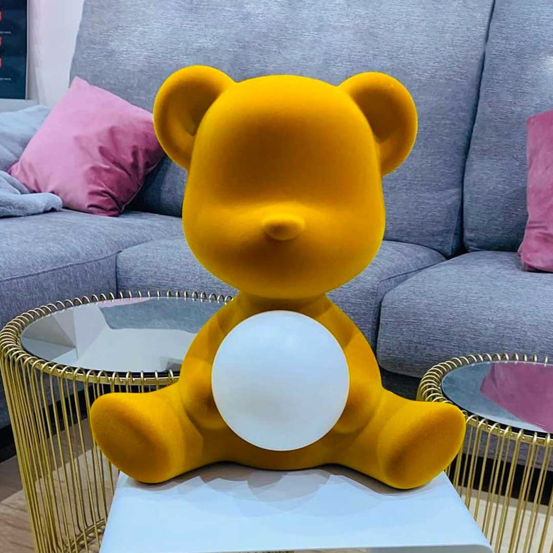 Teddy Girl Lamp Velvet Finish with Rechargeable Led
