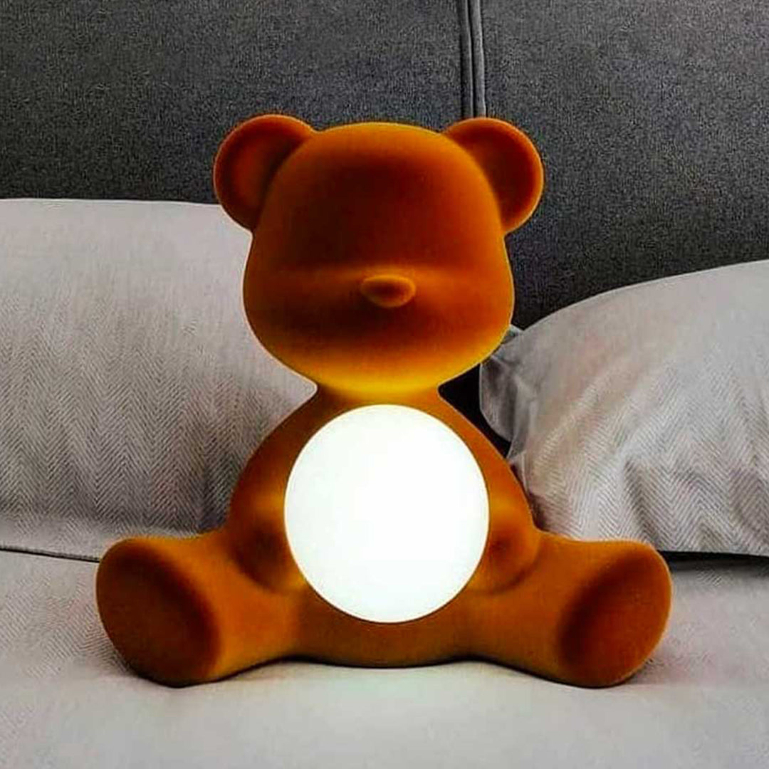 Teddy Girl Lamp Velvet Finish with Rechargeable Led