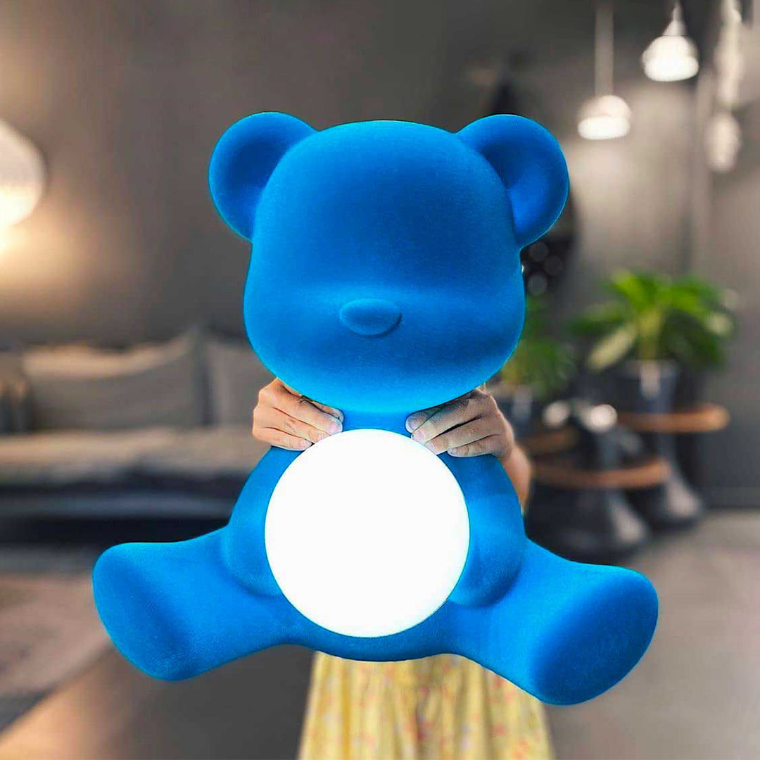 Teddy Girl Lamp Velvet Finish with Rechargeable Led