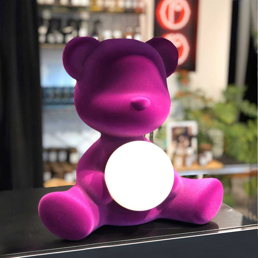 Teddy Girl Lamp Velvet Finish with Rechargeable Led