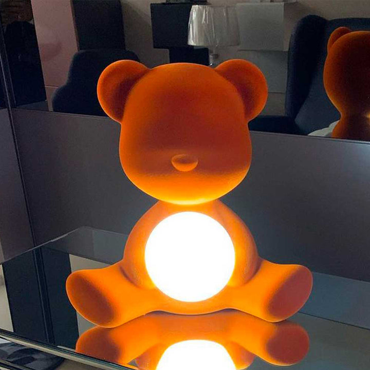 Teddy Girl Lamp Velvet Finish with Rechargeable Led