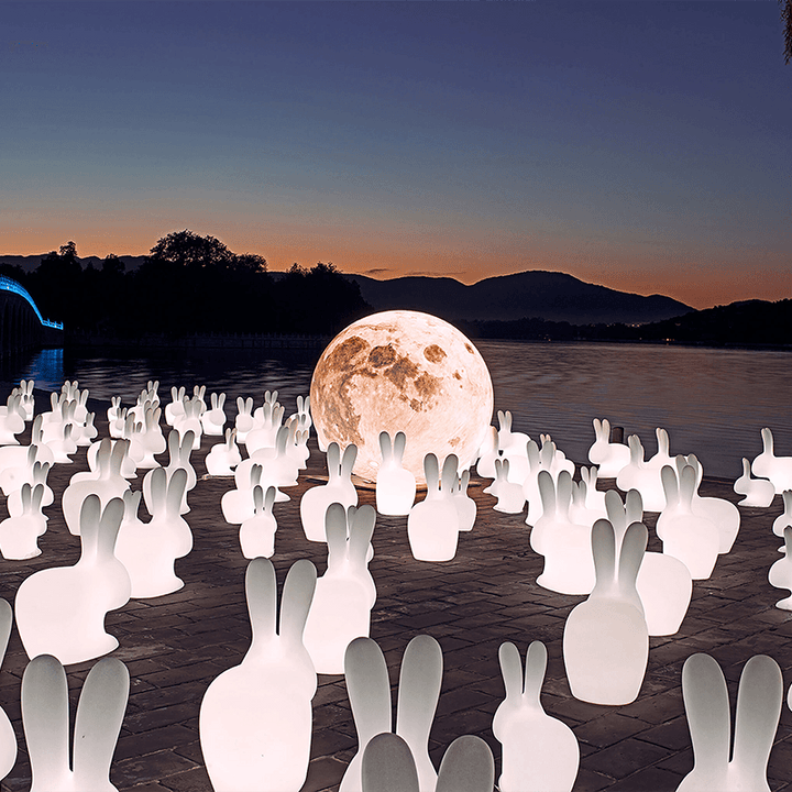 Rabbit Lamp with Rechargeable Led Translucent design Stefano Giovannoni