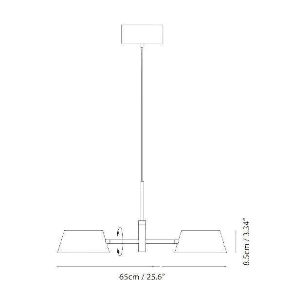 Olo XL Pendant P2 by Seed Design, dimension drawing