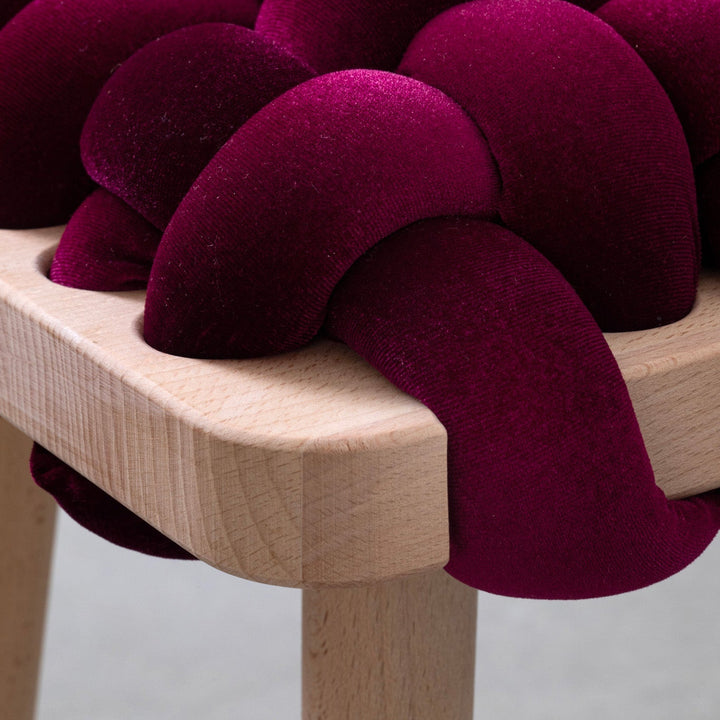 Woven Stool Burgundy