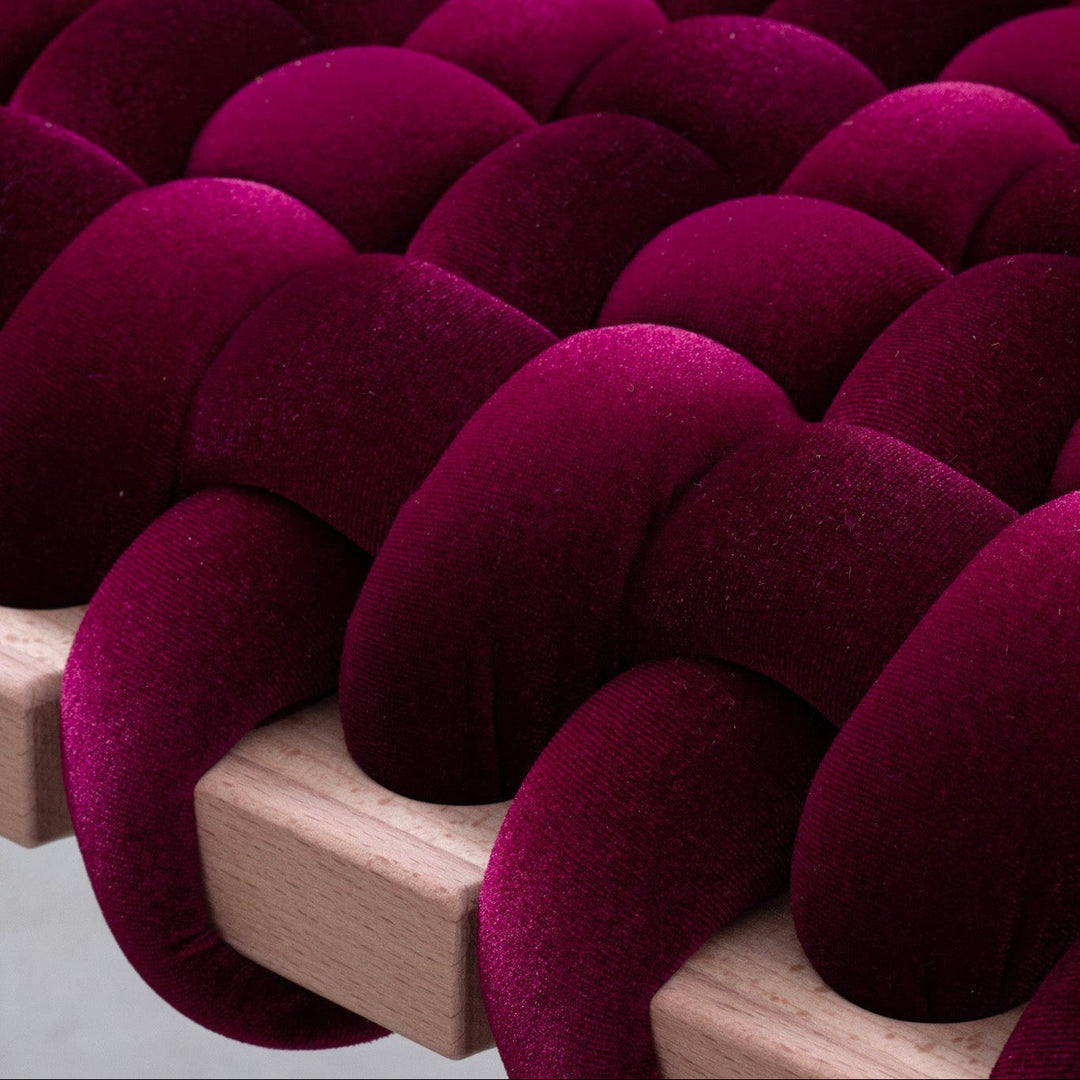 Woven Stool Burgundy