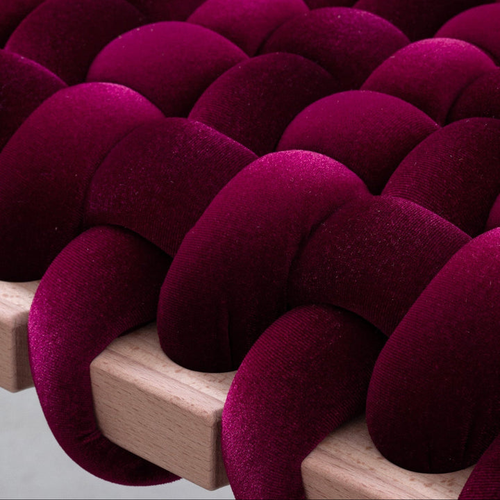 Woven Stool Burgundy