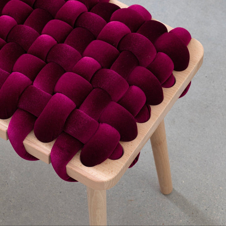 Woven Stool Burgundy