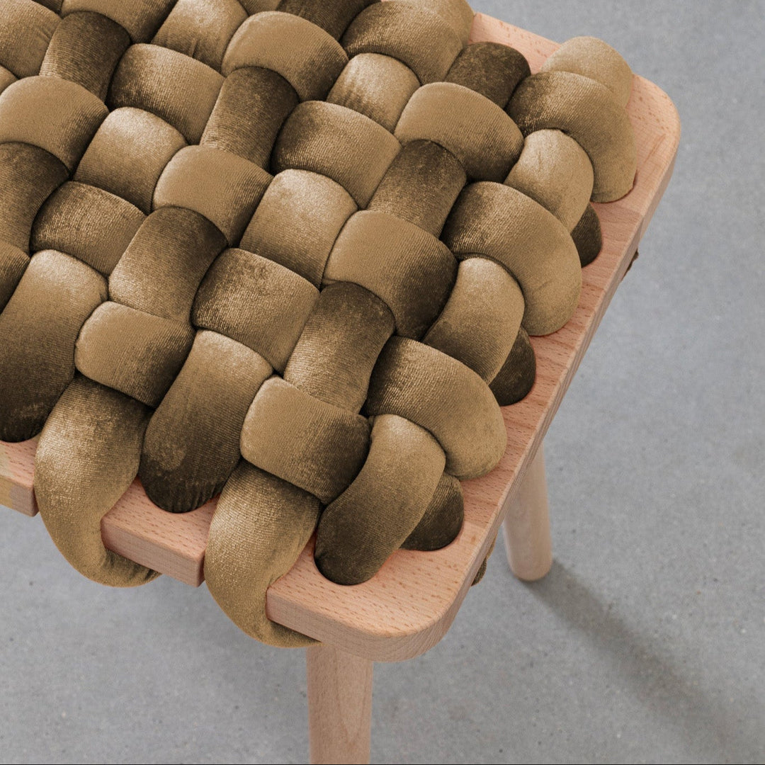 Velvet Woven Stool Truffle