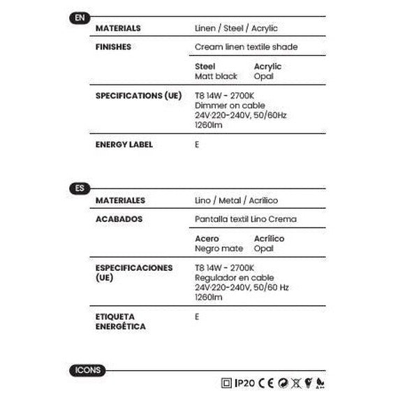 Nooi Floor Lamp materials and technical details