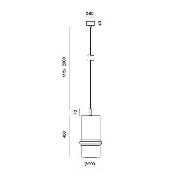 Bambu Pendant dimensions drawing