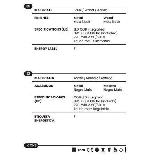 Nera Floor Lamp materials and technical details