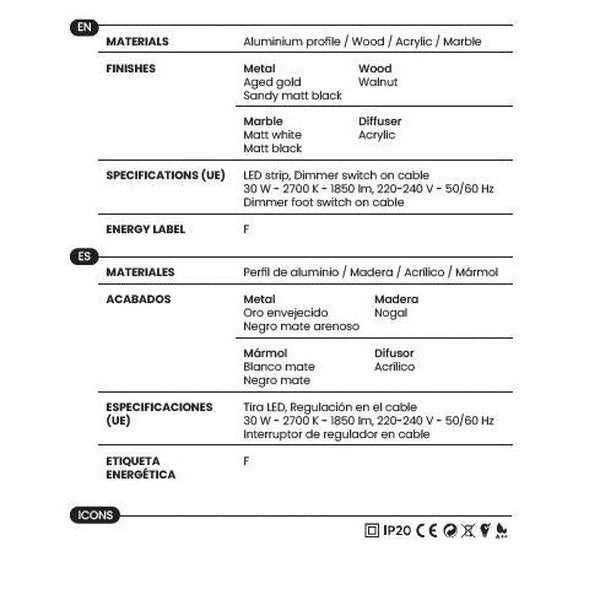 Niro Floor Lamp materials and technical details