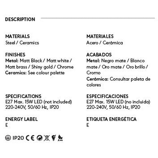 Obrie Table Lamp materials and technical details