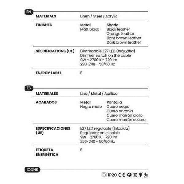 Rems Floor Lamp materials and technical details