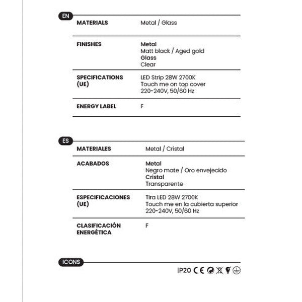 Vitree Floor Lamp materials and technical details