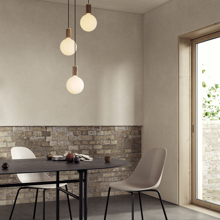 Triple Pendant in Walnut + Sphere IV - Black Canopy