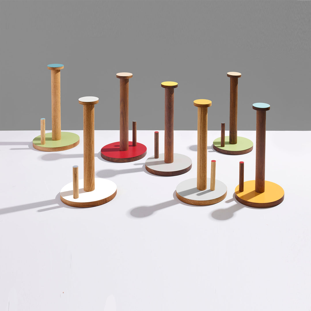 The Paper Towel Keeper - Walnut/Red